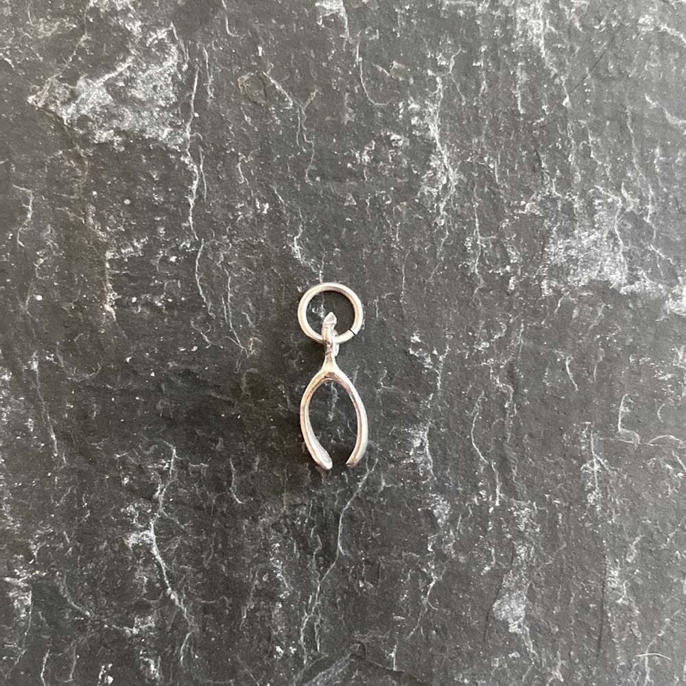 Silver wishbone charm